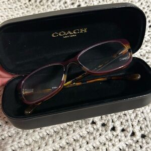 Coach Women's Burgundy and Tortoise Glasses